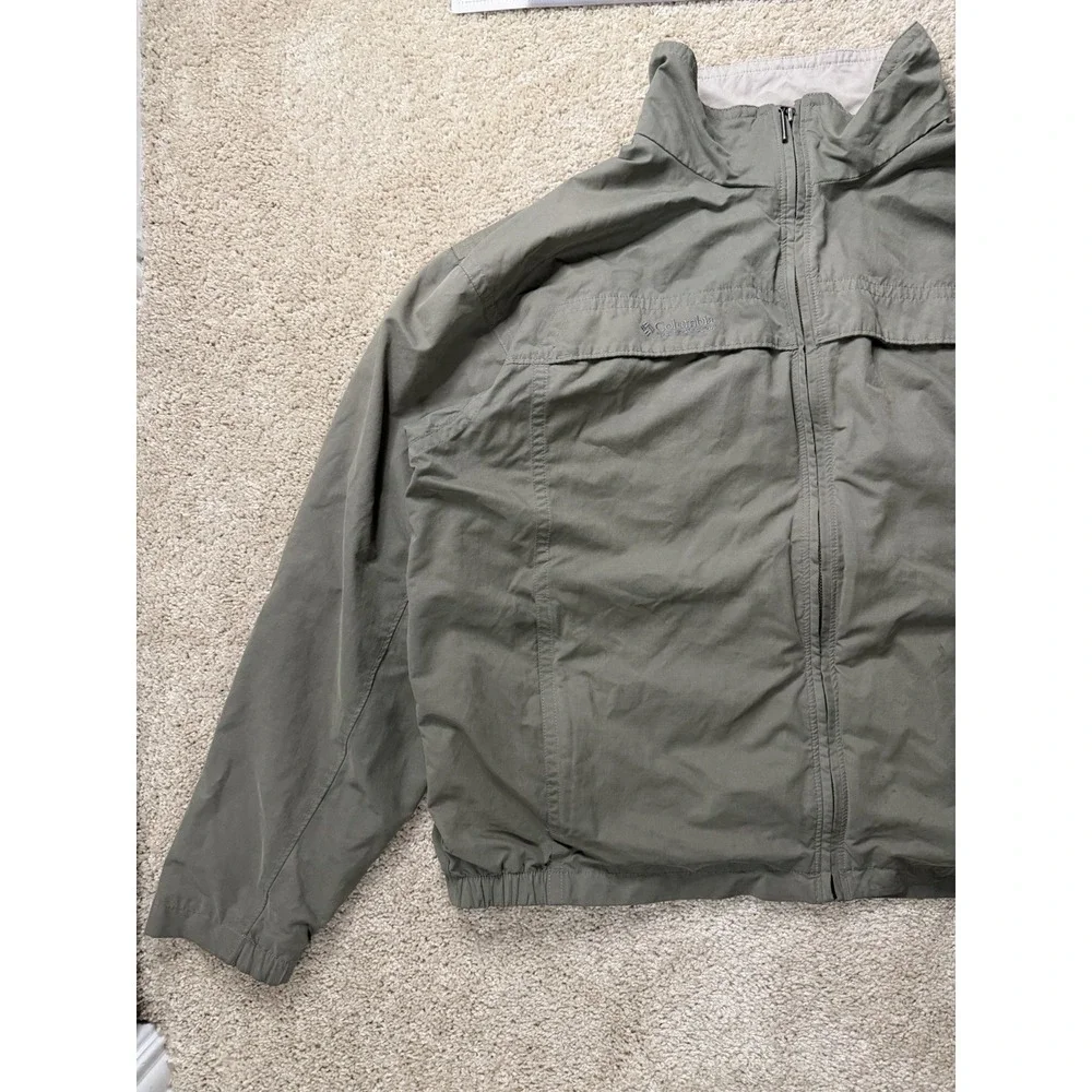 Columbia Sportswear Windbreaker Jacket Y2K XL Olive Green‎ Lightweight Full Zip